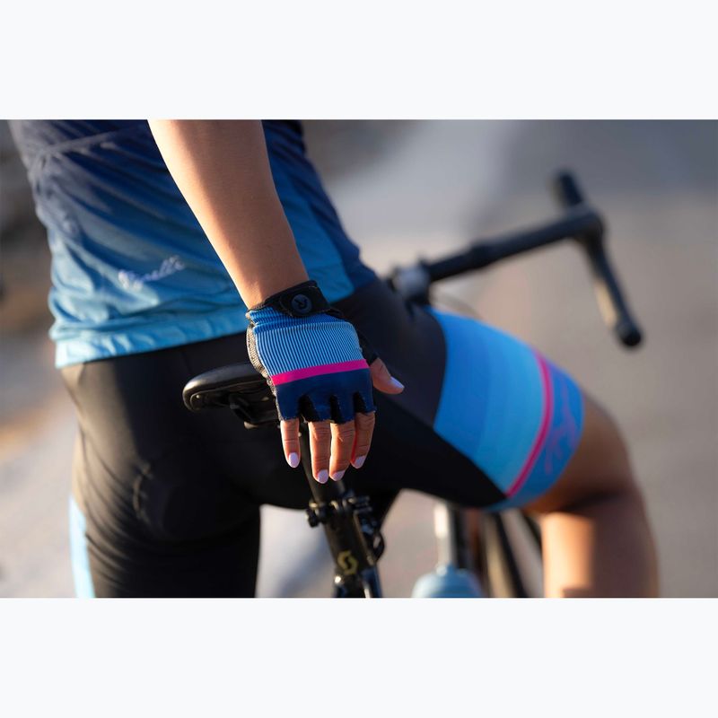 Moteriškos dviračių pirštinės Rogelli Impress II W blue/pink/black 7