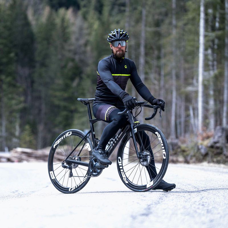 Vyriški dviračių marškinėliai ilgomis rankovėmis Rogelli Hero II black/fluor 9