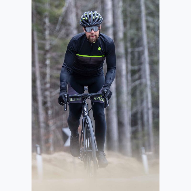 Vyriški dviračių marškinėliai ilgomis rankovėmis Rogelli Hero II black/fluor 10