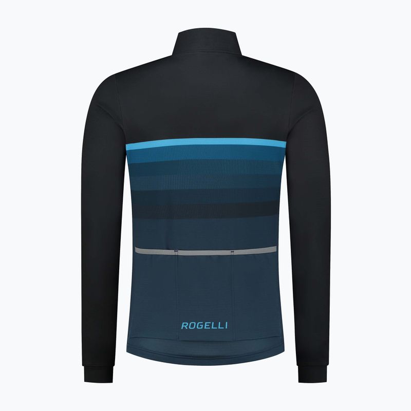 Vyriški dviračių marškinėliai ilgomis rankovėmis Rogelli Hero II black/blue 5