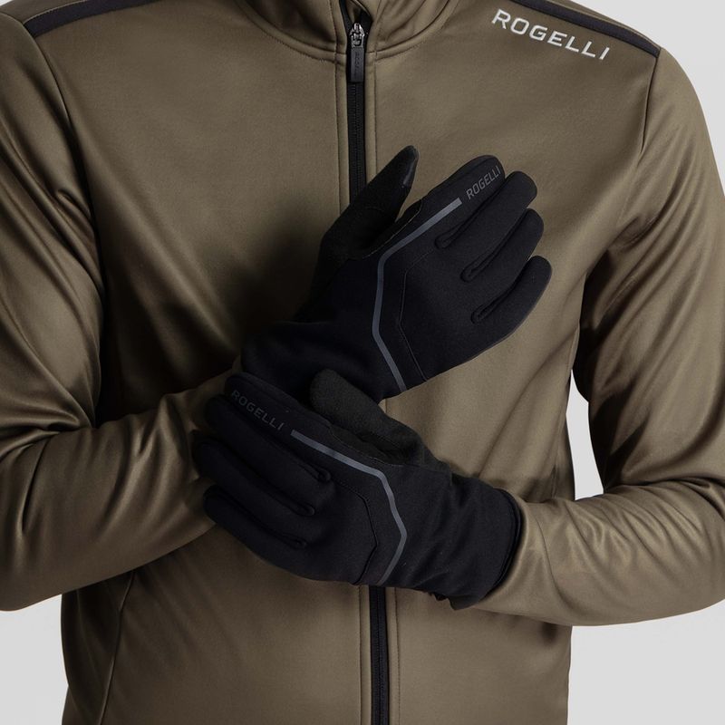 Vyriškos dviračių pirštinės Rogelli Apex Winter Windproof black 2