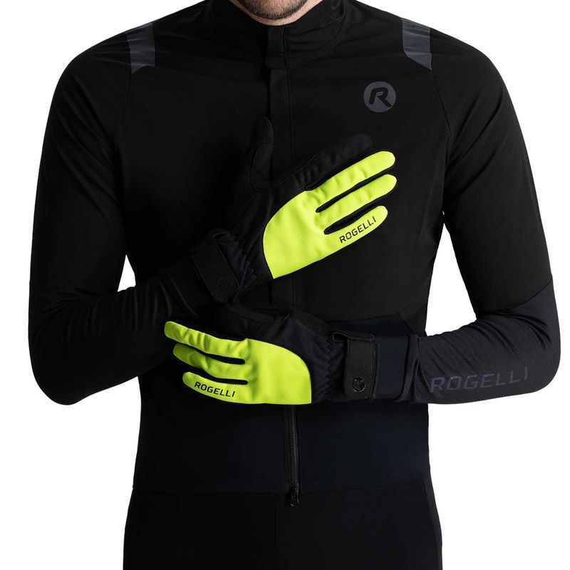 Vyriškos dviračių pirštinės Rogelli Core II Winter Windproof fluor 2