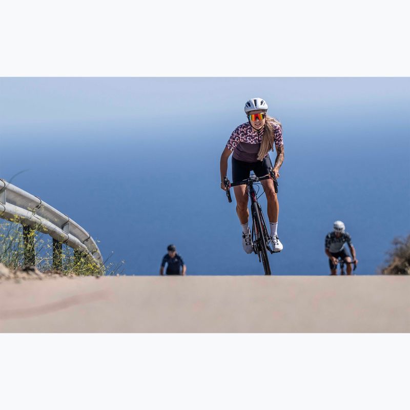 Moteriški dviračių marškinėliai Rogelli Essential Graphic burgundy/coral 6