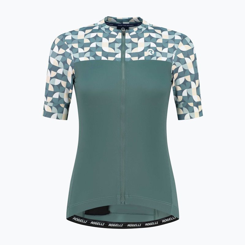 Moteriški dviračių marškinėliai Rogelli Essential Graphic mint/yellow 4