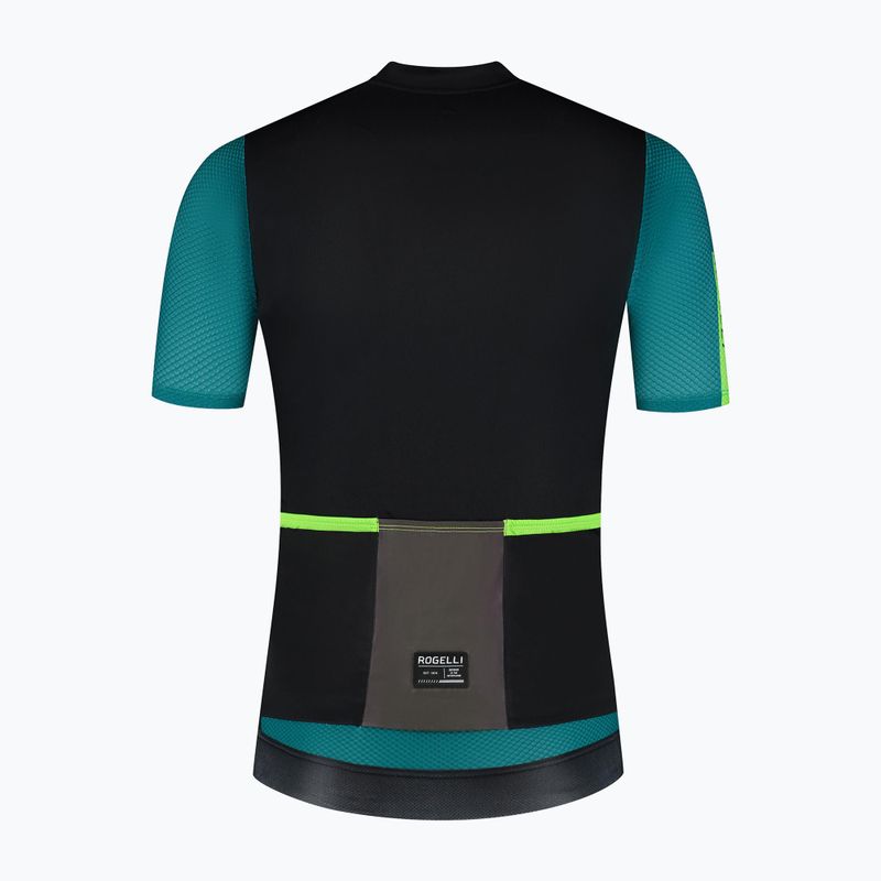 Vyriški dviračių marškinėliai Rogelli Fast black/teal/green 7