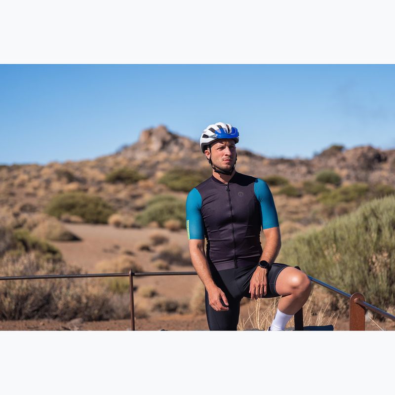 Vyriški dviračių marškinėliai Rogelli Fast black/teal/green 9