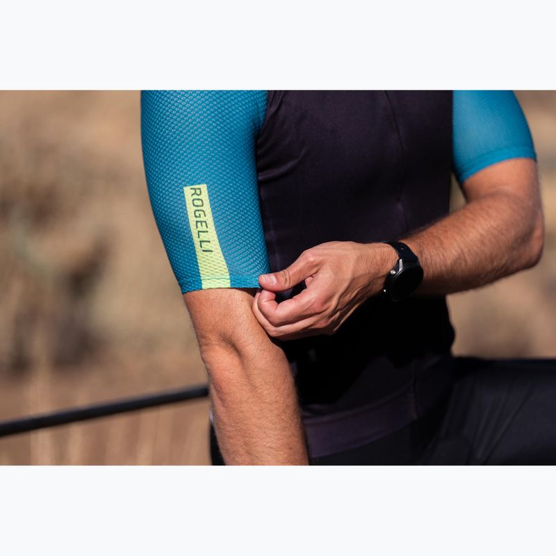 Vyriški dviračių marškinėliai Rogelli Fast black/teal/green 11