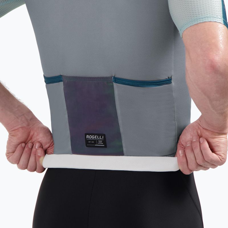 Vyriški dviračių marškinėliai Rogelli Fast grey/dusty teal/teal 4