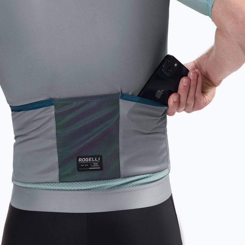 Vyriški dviračių marškinėliai Rogelli Fast grey/dusty teal/teal 5