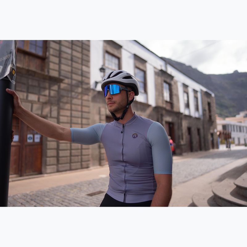 Vyriški dviračių marškinėliai Rogelli Fast grey/dusty teal/teal 10