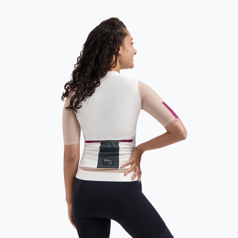 Moteriški dviračių marškinėliai Rogelli Fast sand/dusty pink/cherry 2