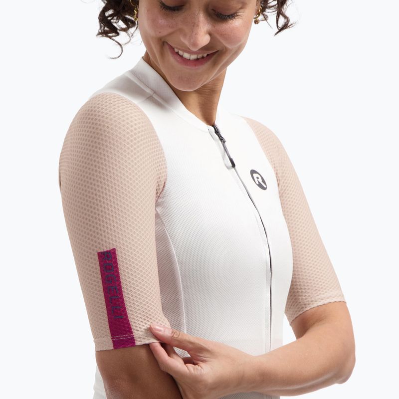 Moteriški dviračių marškinėliai Rogelli Fast sand/dusty pink/cherry 3