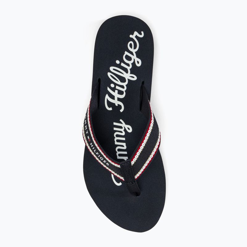 Moteriškos šlepetės per pirštą Tommy Hilfiger Im Graphic Beach Sandal space blue 5