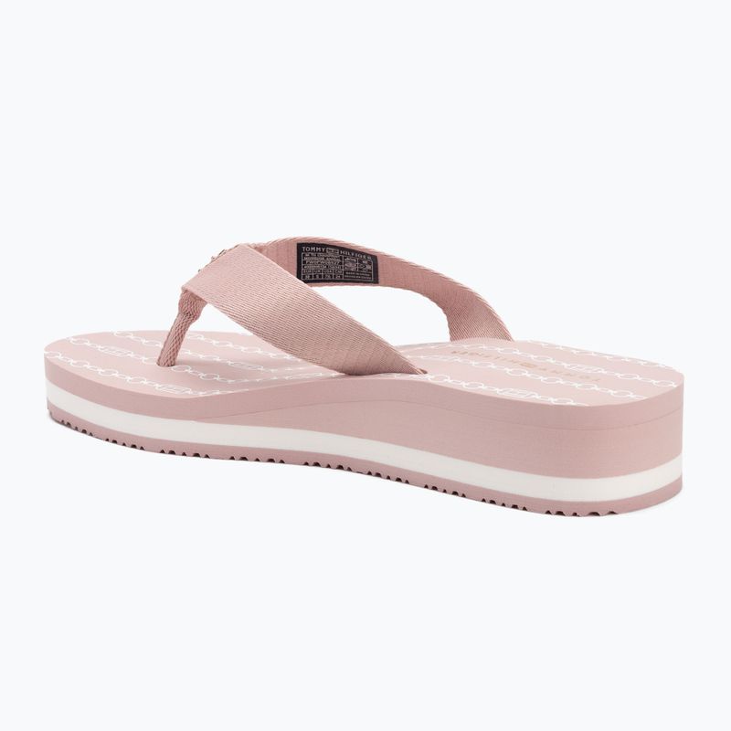 Moteriškos šlepetės per pirštą Tommy Hilfiger Im Th Chainprint Midwedge Sandal foggy pink 3