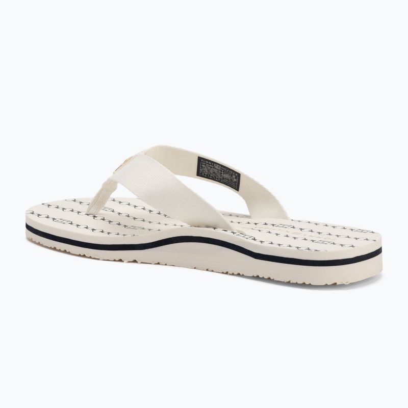 Moteriškos šlepetės per pirštą Tommy Hilfiger Chain Print Beach Sandal ivory 3