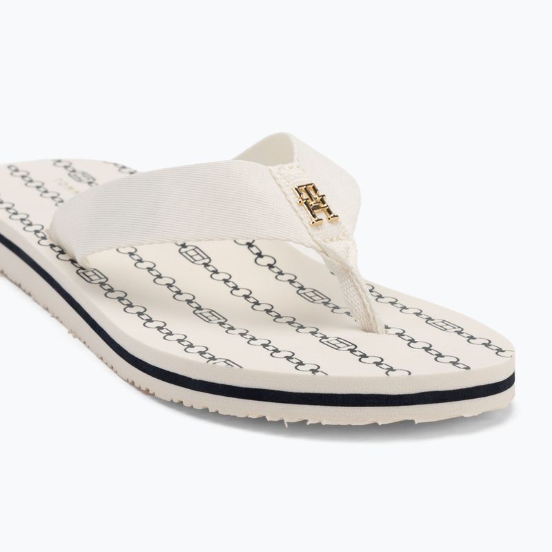 Moteriškos šlepetės per pirštą Tommy Hilfiger Chain Print Beach Sandal ivory 7