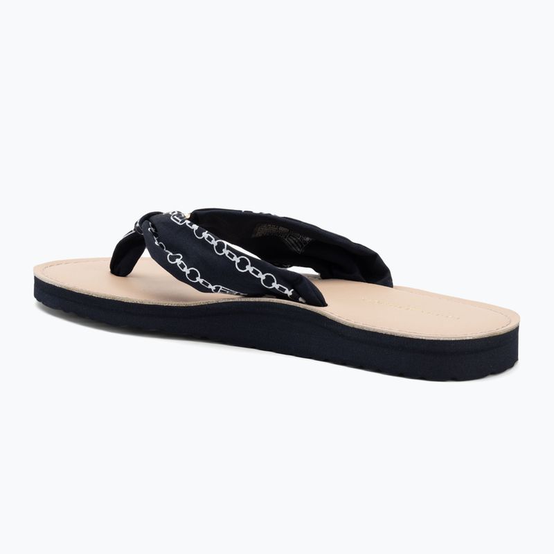 Moteriškos šlepetės per pirštą Tommy Hilfiger Chain Print Elevated Sandal space blue 3