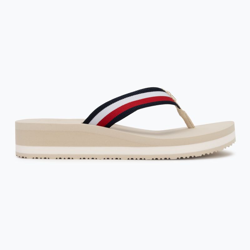 Moteriškos šlepetės per pirštą Tommy Hilfiger Corp Mid Wedge Beach Sandal muslin 2