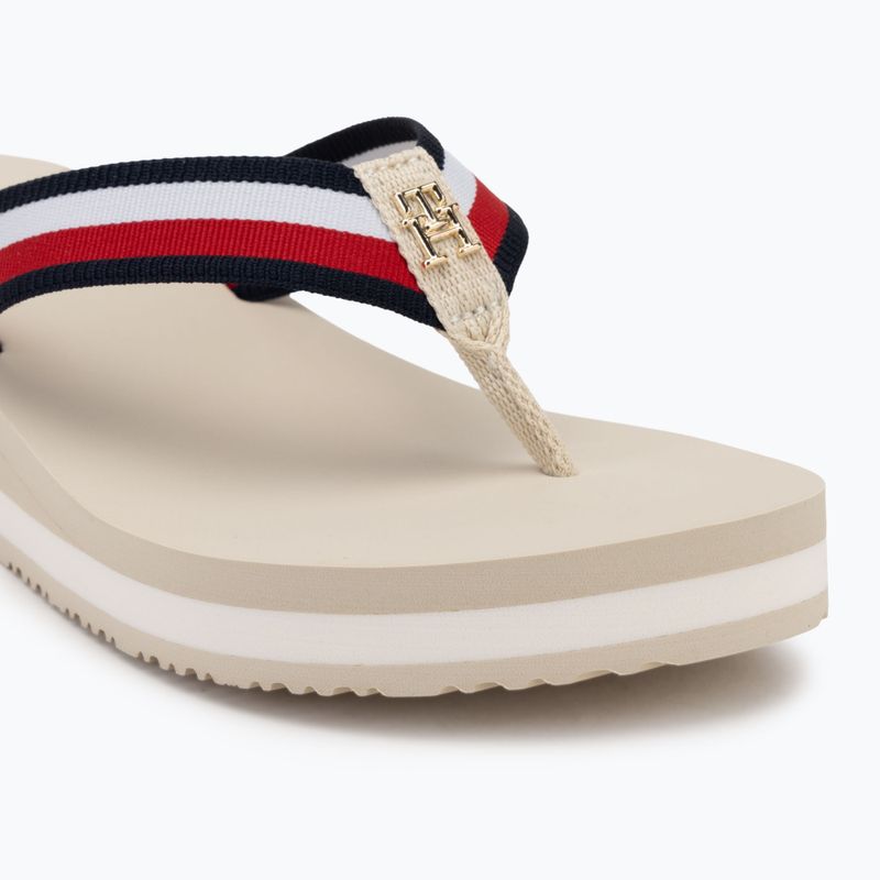 Moteriškos šlepetės per pirštą Tommy Hilfiger Corp Mid Wedge Beach Sandal muslin 7