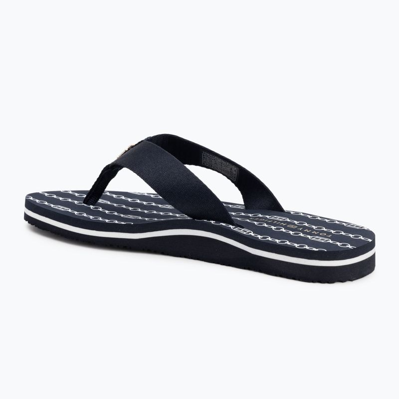 Moteriškos šlepetės per pirštą Tommy Hilfiger Chain Print Beach Sandal space blue 3