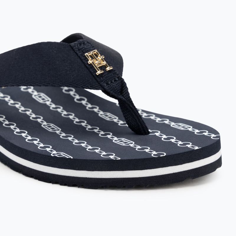 Moteriškos šlepetės per pirštą Tommy Hilfiger Chain Print Beach Sandal space blue 7