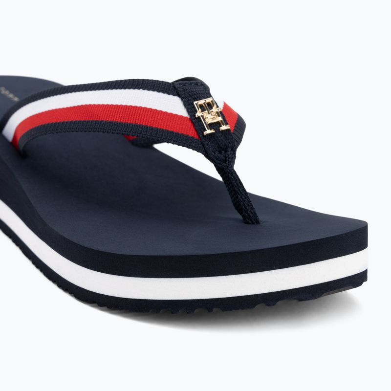Moteriškos šlepetės per pirštą Tommy Hilfiger Corp Mid Wedge Beach Sandal space blue 7