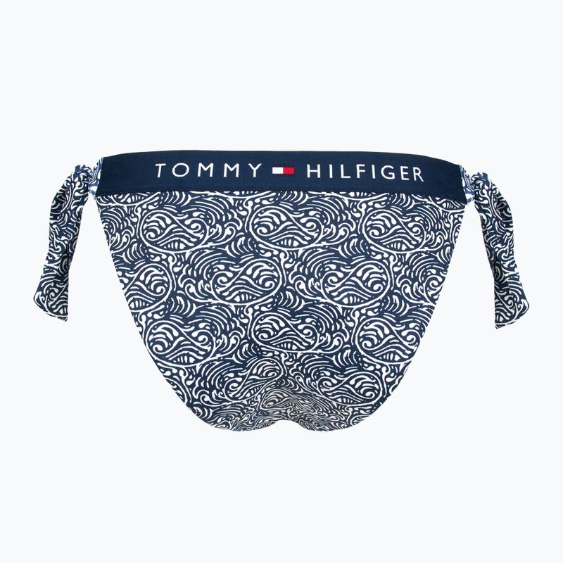 Maudymosi kostiumėlio apačia Tommy Hilfiger Cheeky Side Tie Bikini Print illustrated wave dark night navy 2