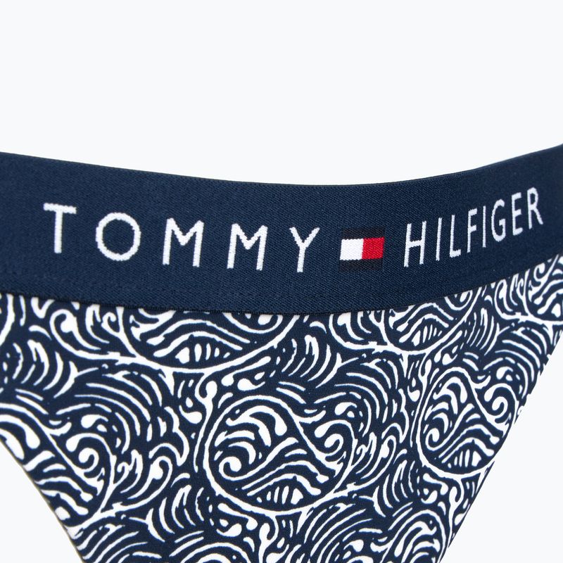 Maudymosi kostiumėlio apačia Tommy Hilfiger Cheeky Side Tie Bikini Print illustrated wave dark night navy 3
