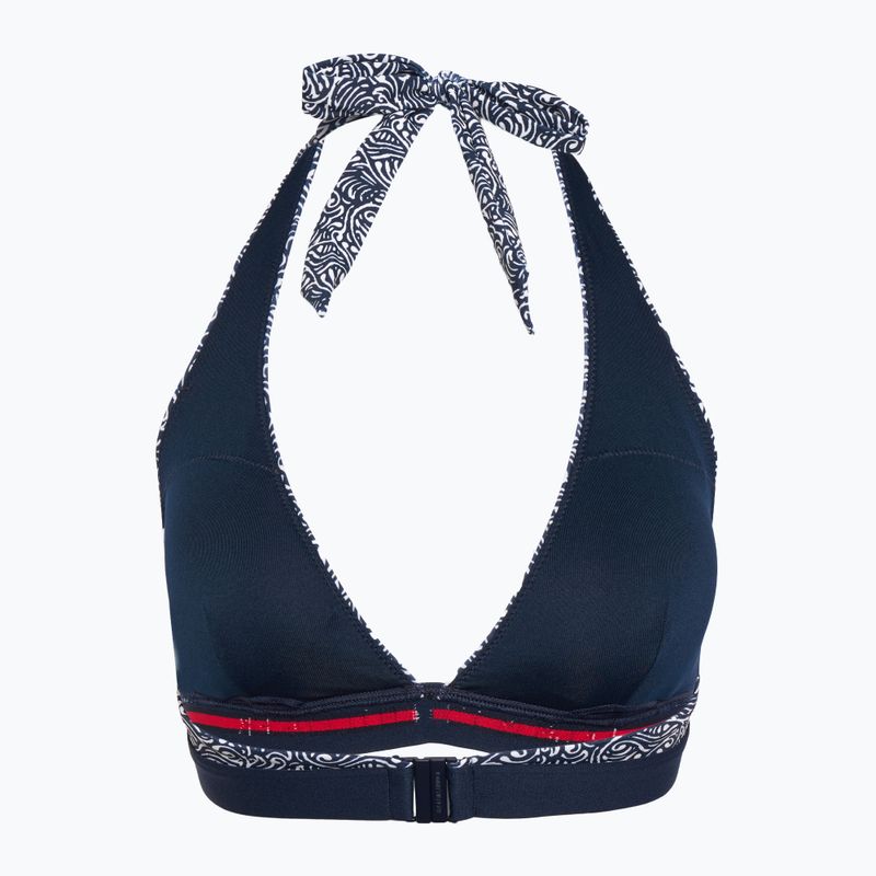 Maudymosi kostiumėlio viršus Tommy Hilfiger Halter Rp Print illustrated wave dark night navy 2