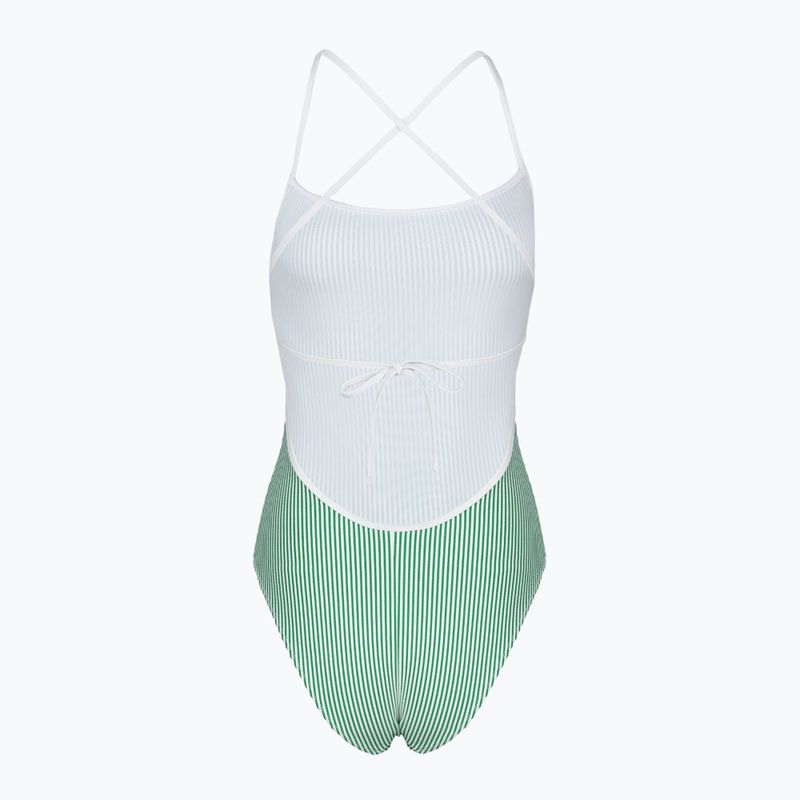 Moteriškas vientisas maudymosi kostiumėlis Tommy Hilfiger Straight One Piece seersucker radiant green/white 2