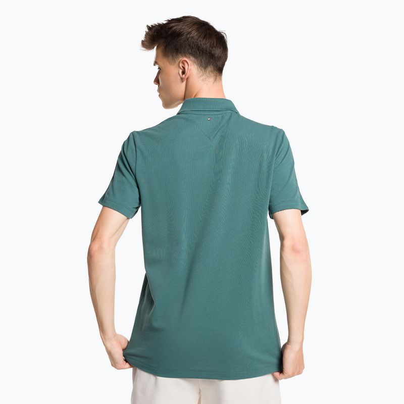 Tommy Hilfiger vyriški treniruočių marškinėliai Textured Tape Polo green 3