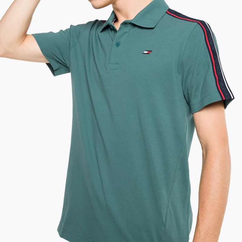 Tommy Hilfiger vyriški treniruočių marškinėliai Textured Tape Polo green 4