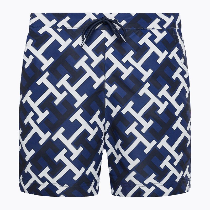 Vyriški Tommy Hilfiger Sf Medium Drawstring Print maudymosi šortai mėlyni