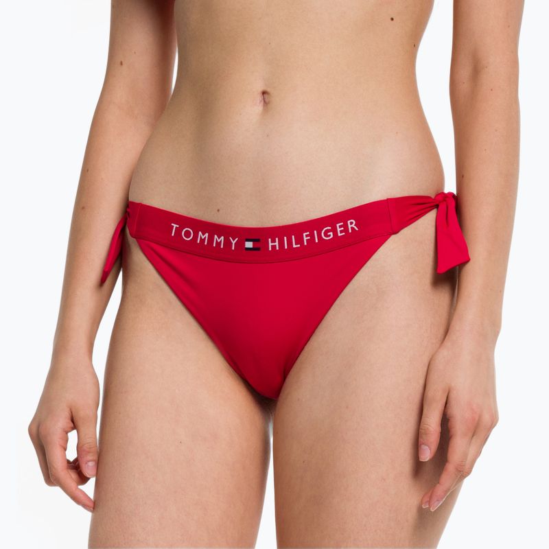 Tommy Hilfiger Side Tie Cheeky maudymosi kostiumėlio apačia raudona 4