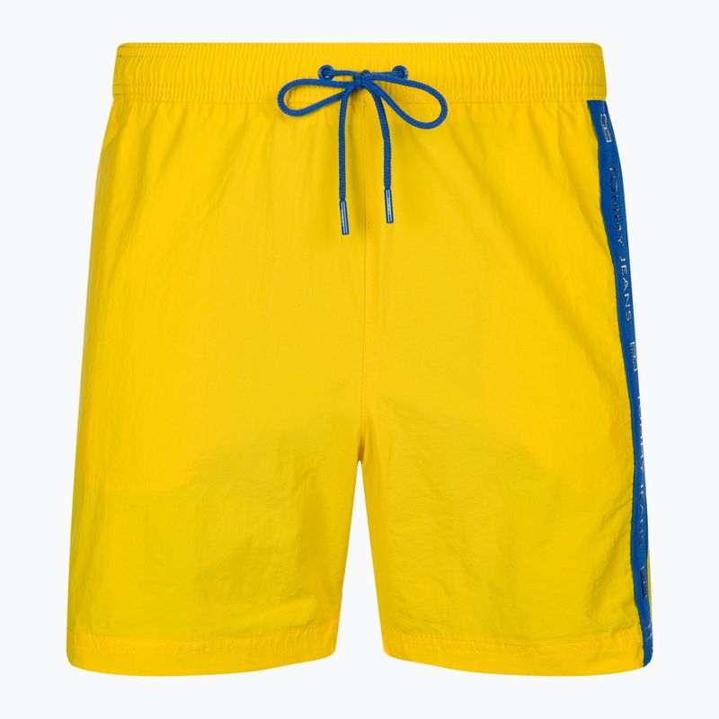 Vyriški Tommy Jeans SF Medium Drawstring Side Tape maudymosi šortai vivid yellow