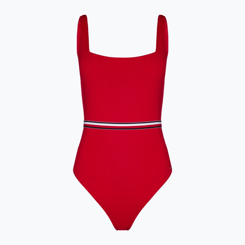 Moteriškas vientisas maudymosi kostiumėlis Tommy Hilfiger Square Neck One Piece primary red