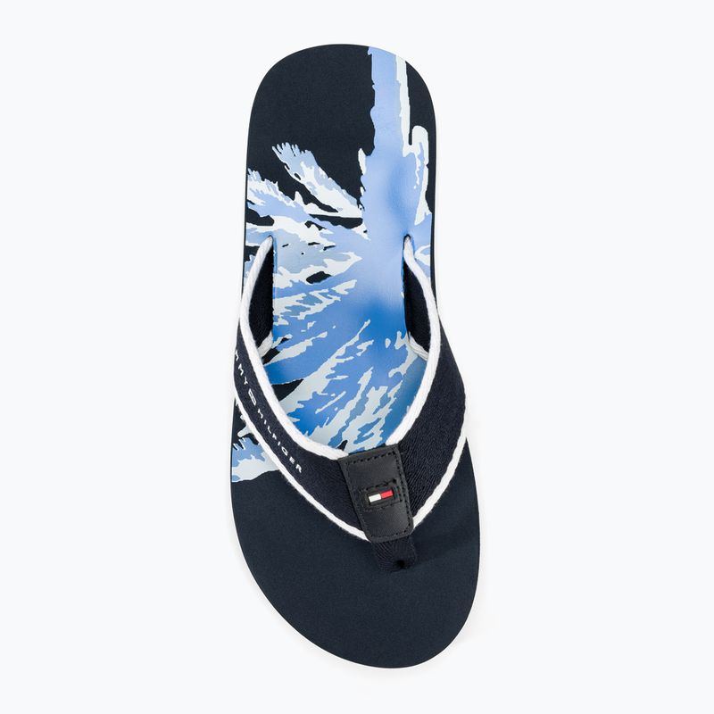 Vyriškos šlepetės per pirštą Tommy Hilfiger Palm Print Beach Sandal desert sky 5