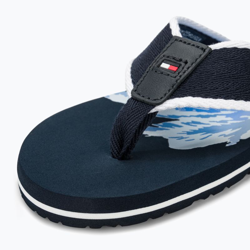 Vyriškos šlepetės per pirštą Tommy Hilfiger Palm Print Beach Sandal desert sky 7