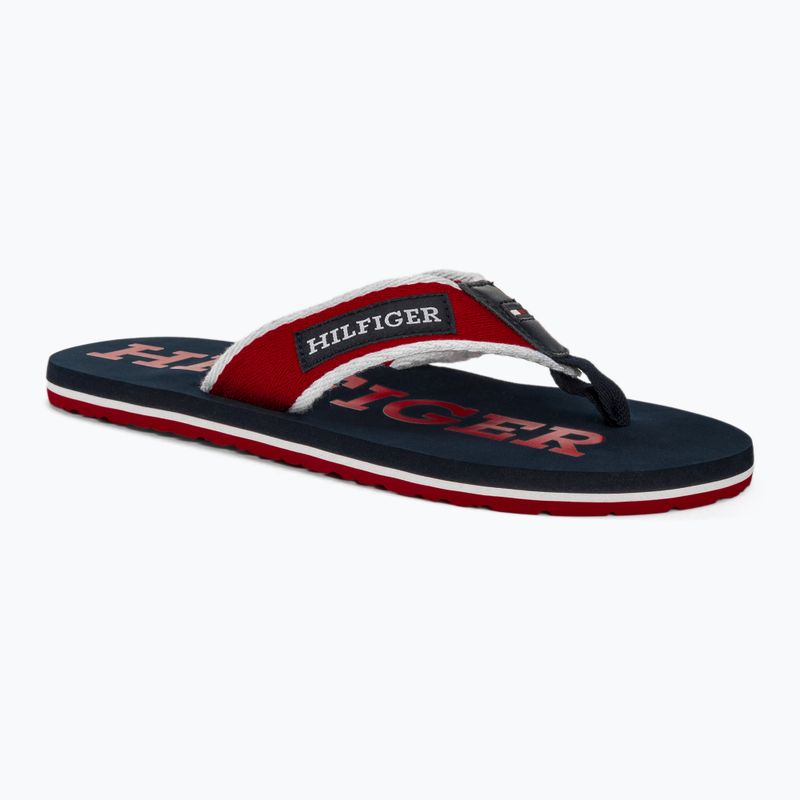 Vyriškos šlepetės per pirštą Tommy Hilfiger Patch Beach Sandal primary red