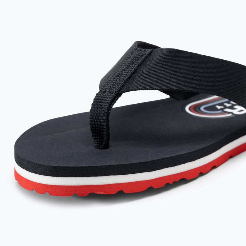 Moteriškos šlepetės per pirštą Tommy Hilfiger Global Stripes Flat Beach Sandal red white blue 7