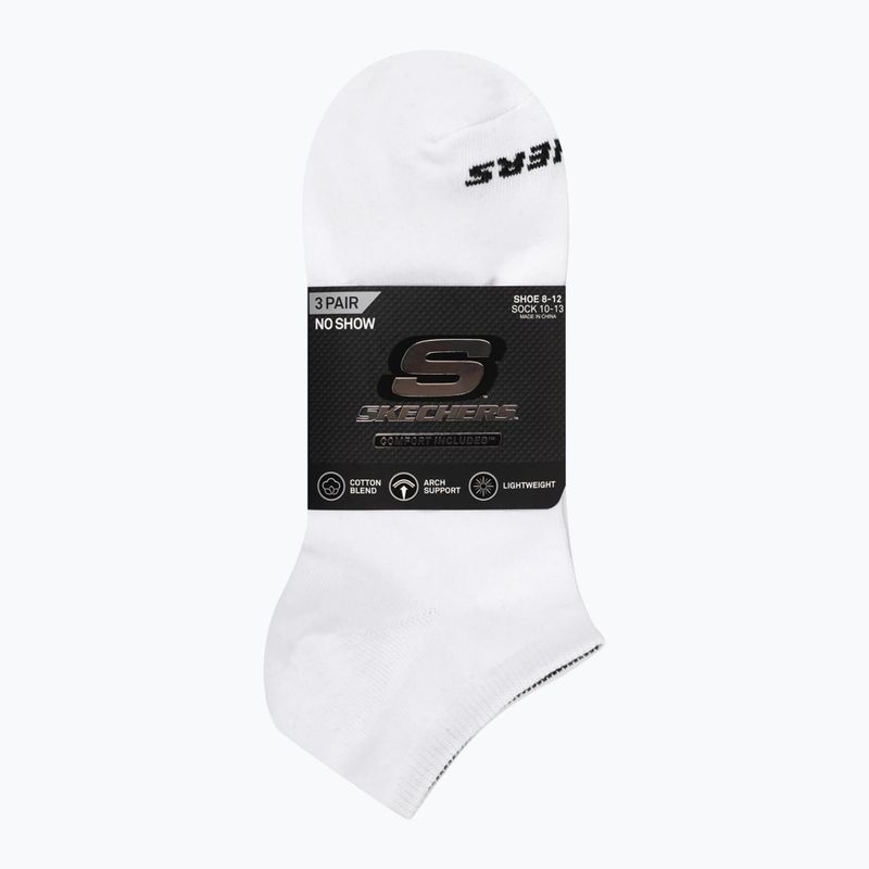 Kojinės SKECHERS Non Terry No Show 3 pack white/black 2