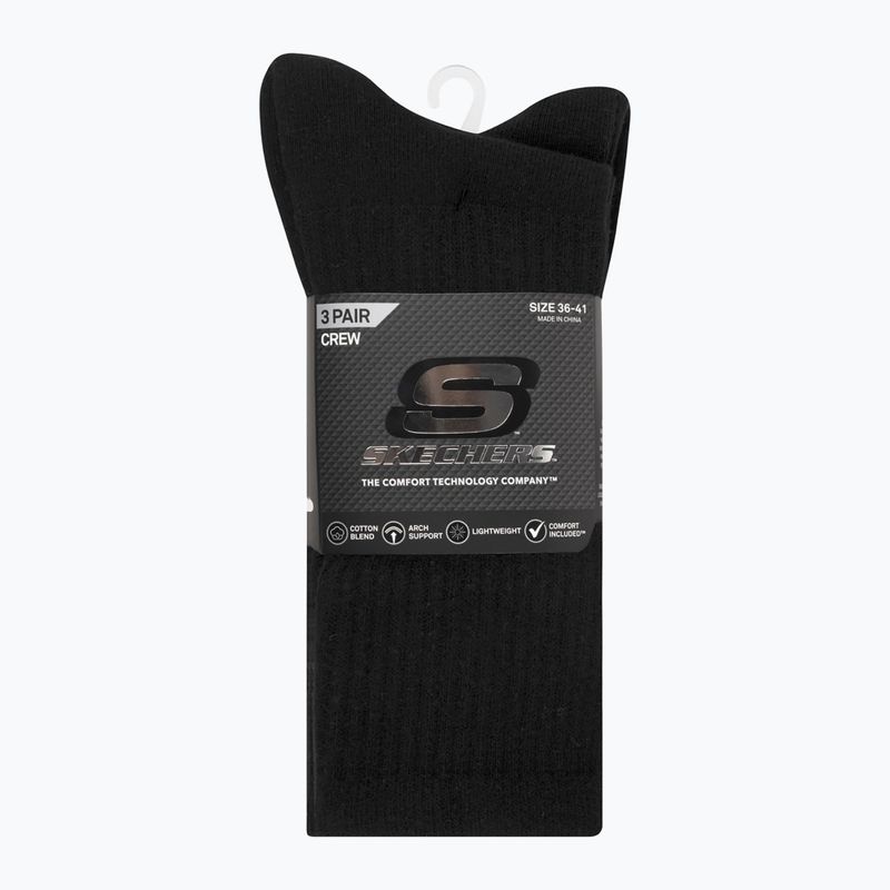 Kojinės SKECHERS Non Tery Crew Arch Support 3 pack black 2