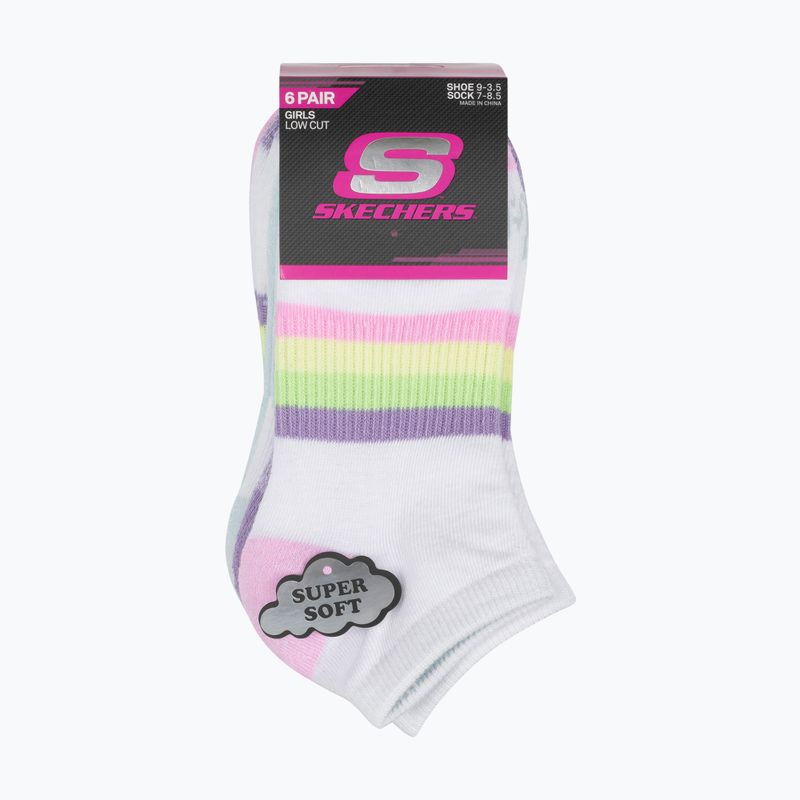 Vaikiškos kojinės SKECHERS Heel/Toe Terry Low Cut 6 poros white/light pink 10