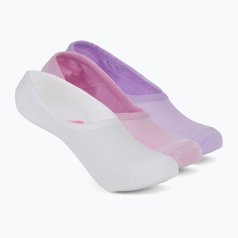 Moteriškos kojinės SKECHERS Non Terry No Show Liner 3 poros white/purple