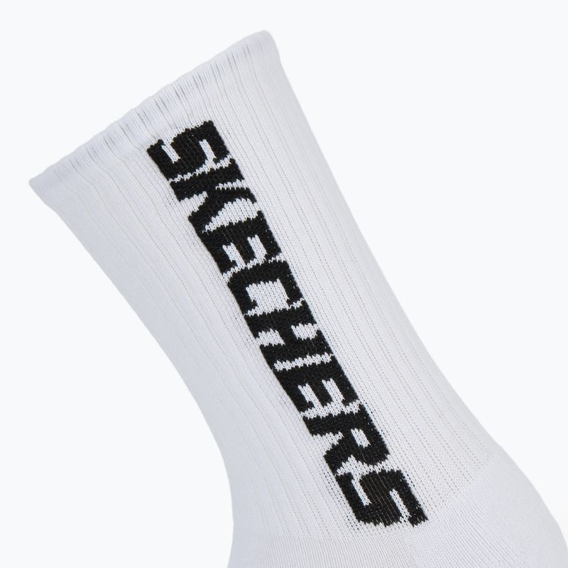 Vyriškos kojinės SKECHERS 1/2 Terry Crew 3 poros white/black 4