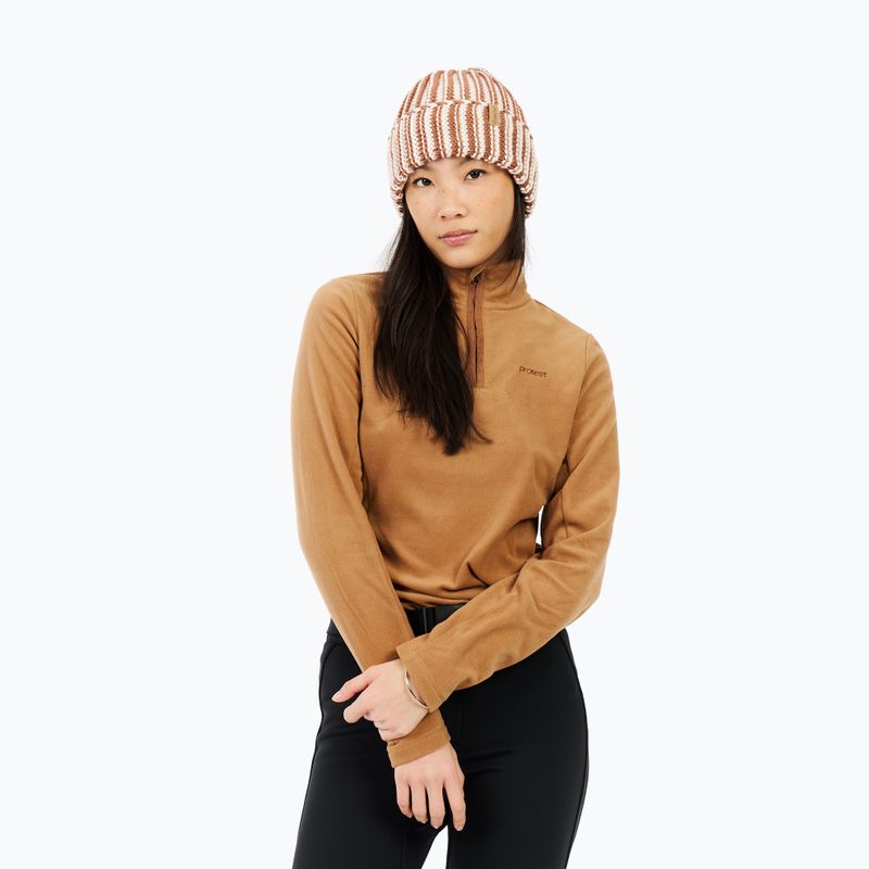 Moteriškas džemperis Protest PRTRemutez 1/4 Zip Active teddy brown 4