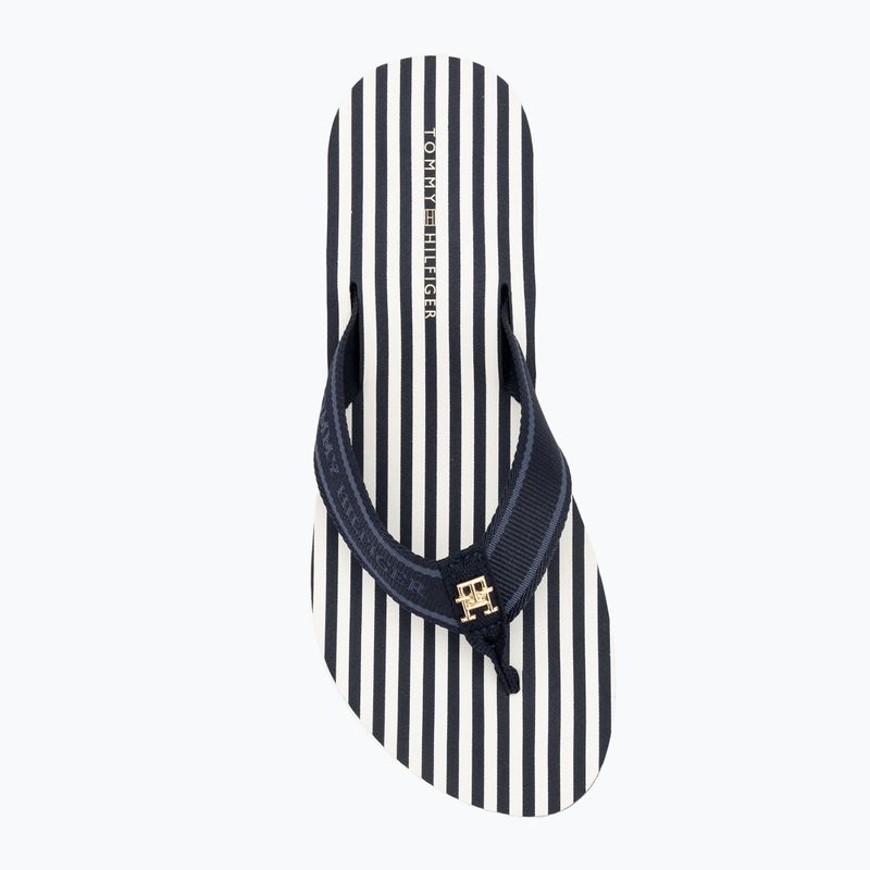 Moteriškos šlepetės per pirštą Tommy Hilfiger Stripes Beach Sandal space blue 5