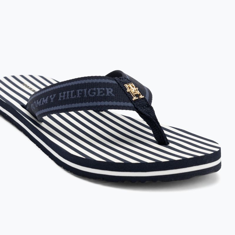 Moteriškos šlepetės per pirštą Tommy Hilfiger Stripes Beach Sandal space blue 7