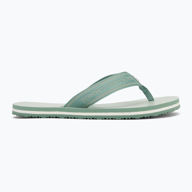 Moteriškos šlepetės per pirštą Tommy Hilfiger Stripes Beach Sandal charming green 2