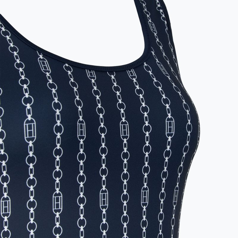 Moteriškas vientisas maudymosi kostiumėlis Tommy Hilfiger One Piece Print (Ext) flag chain dark night navy 3